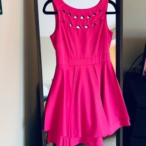 Flirting with Danger Cut Out Fuchsia Dress